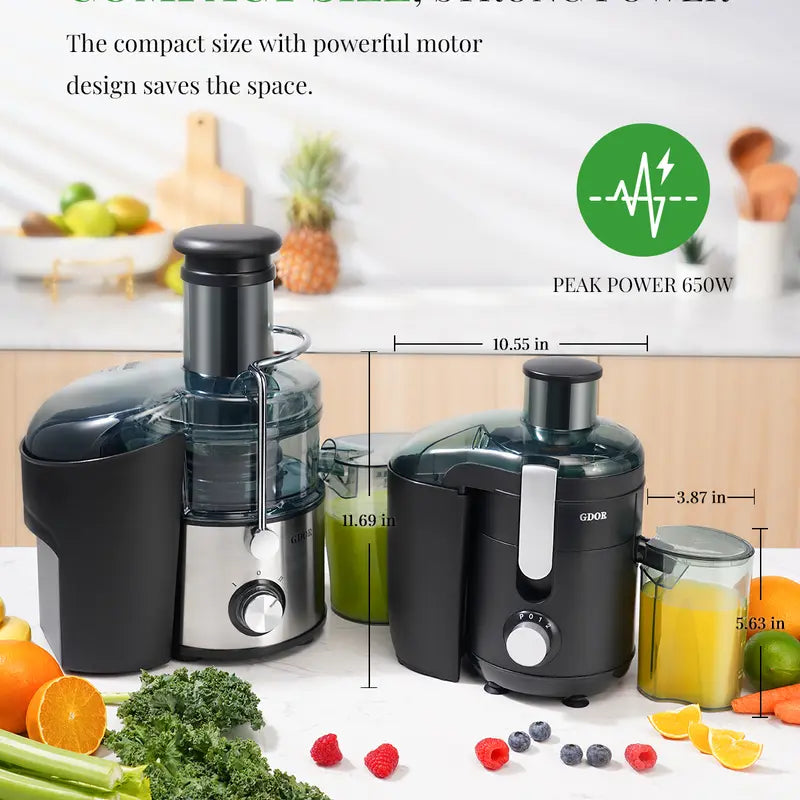 [Best Seller] Juicer with Titanium Enhanced Cut Disc, Dual Speeds Centrifugal Extractor Machines with Optional 2.5"/3” Feed Chute, for Fruits and Veggies, Anti-Drip, Includes Cleaning Brush, Bpa-Free