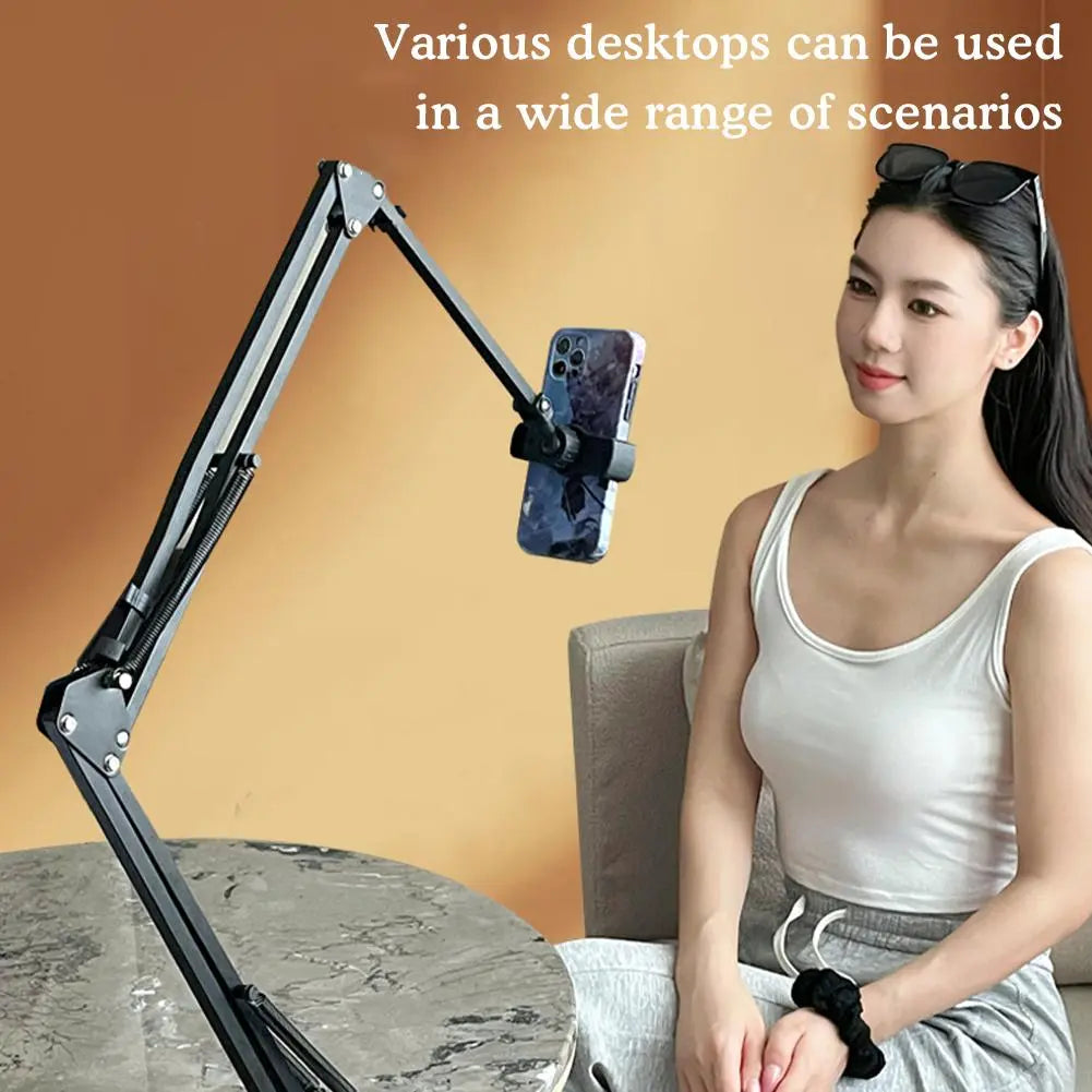 "Ultimate FlexiStand: Revolutionary Retractable 360° Rotating Phone & Tablet Holder for Bedside Bliss and Effortless Entertainment!"