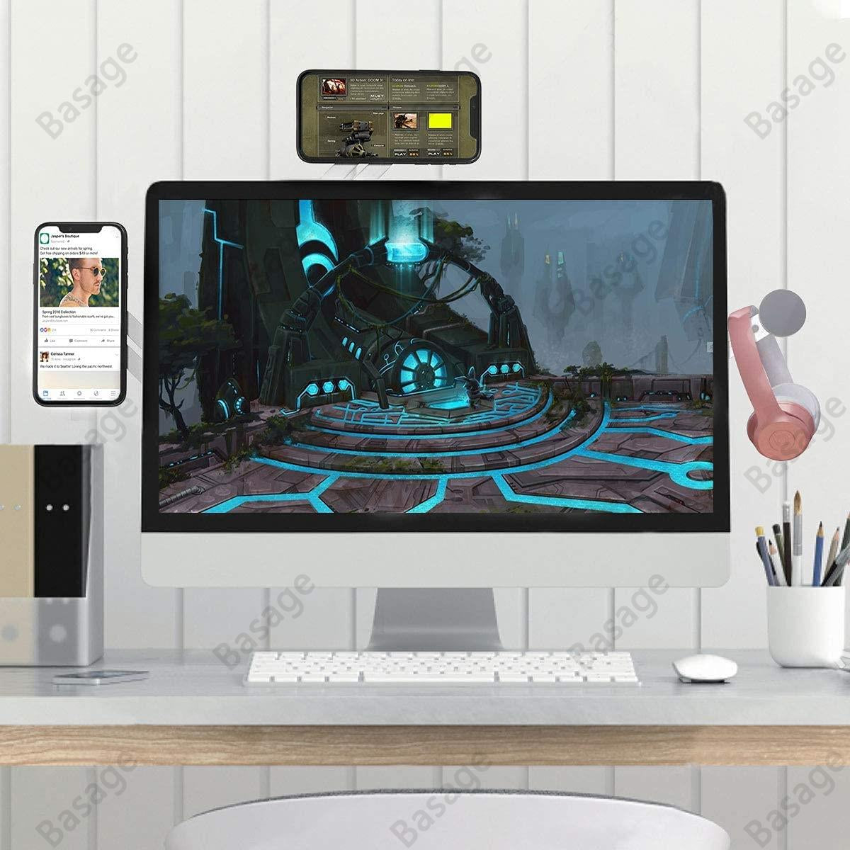 "Ultimate Magnetic Laptop Phone Holder - Perfect Slim Solution for iPhone 14/13/12 Series and All Phones - Foldable Design for Convenient Use on Computer Monitors!"