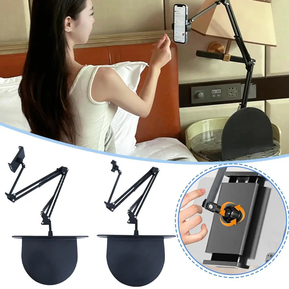 "Ultimate FlexiStand: Revolutionary Retractable 360° Rotating Phone & Tablet Holder for Bedside Bliss and Effortless Entertainment!"